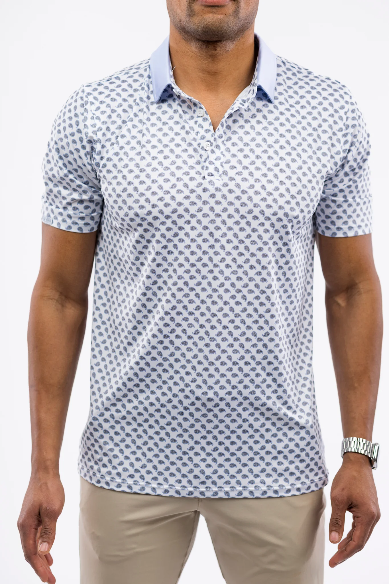 Harvey Polo - Mist Paisley - Image 4