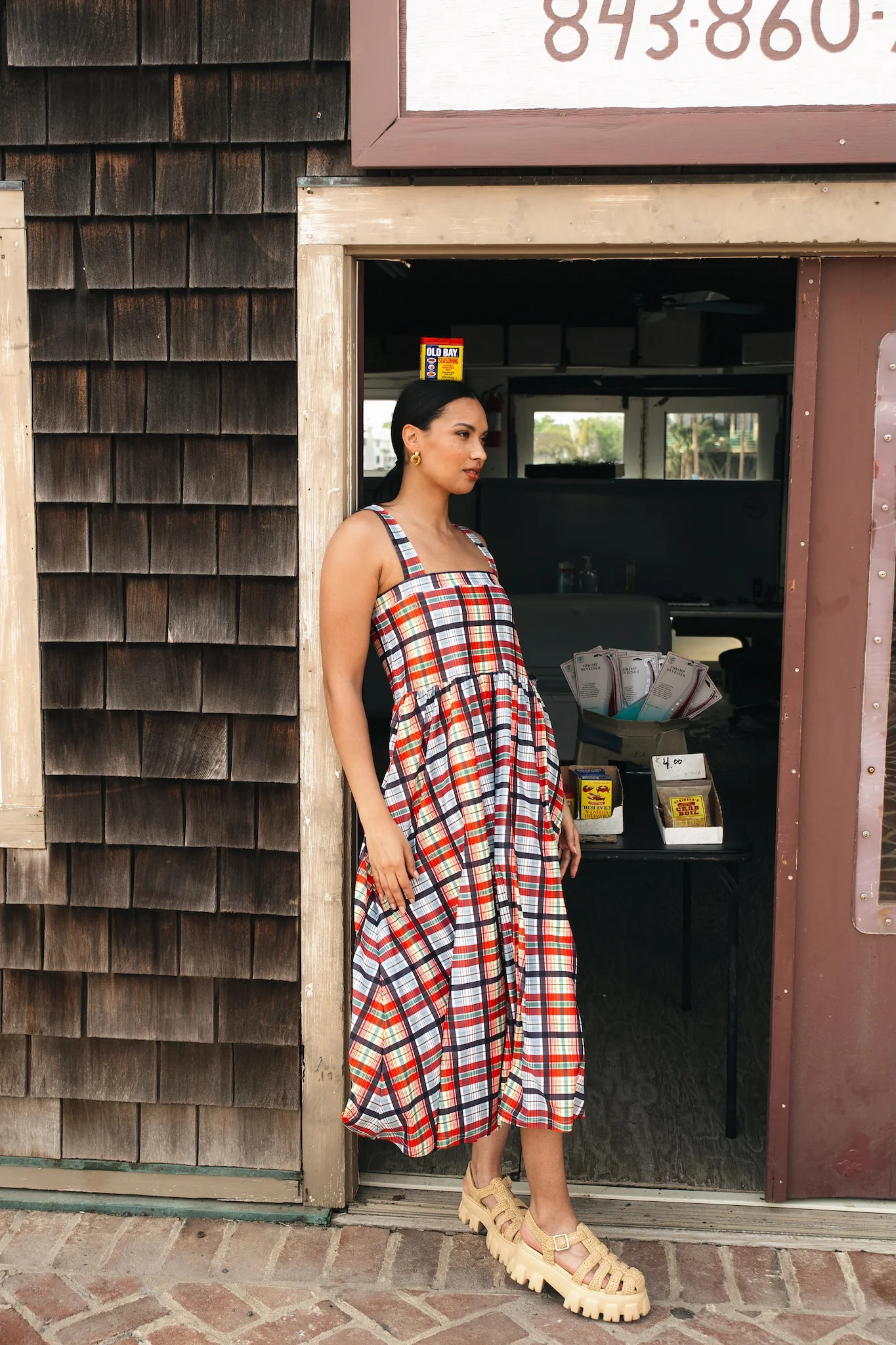 Heather Dress - Coastal Plaid - Image 4