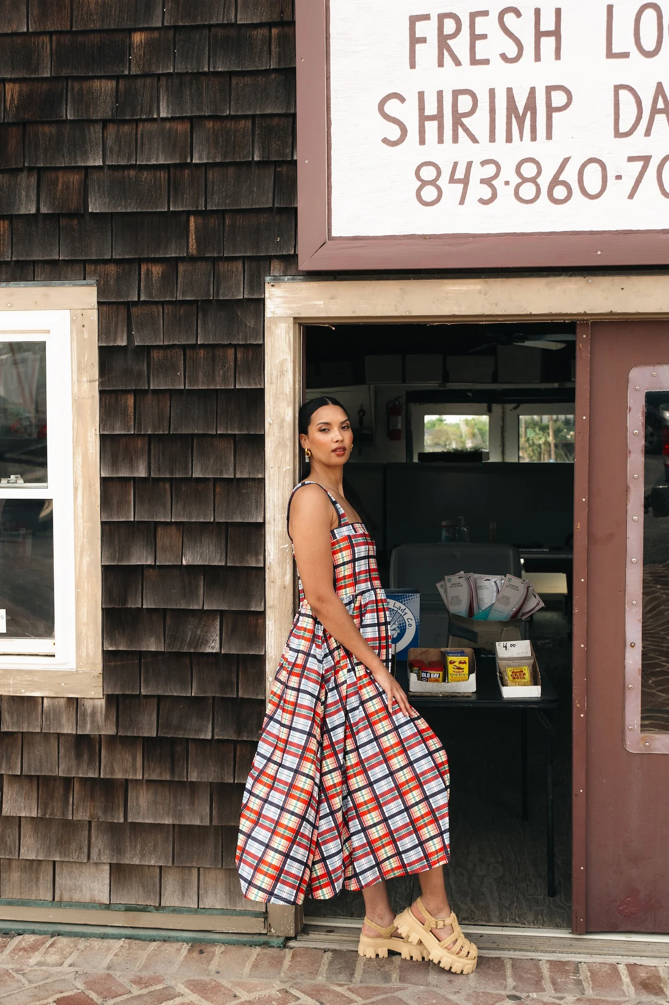 Heather Dress - Coastal Plaid - Image 9