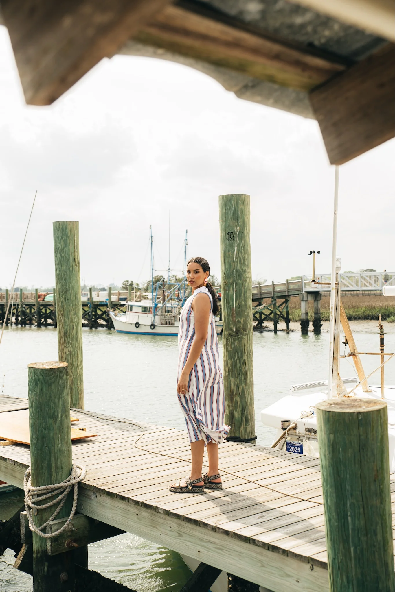 Paige Dress - Cottage Stripe - Image 5