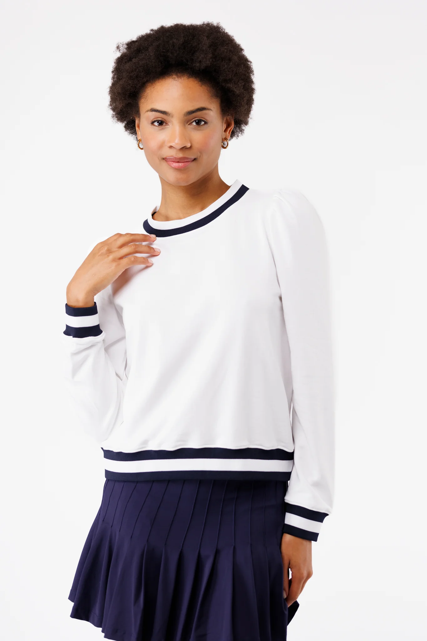 Peggy Sweatshirt - White/Navy - Image 3