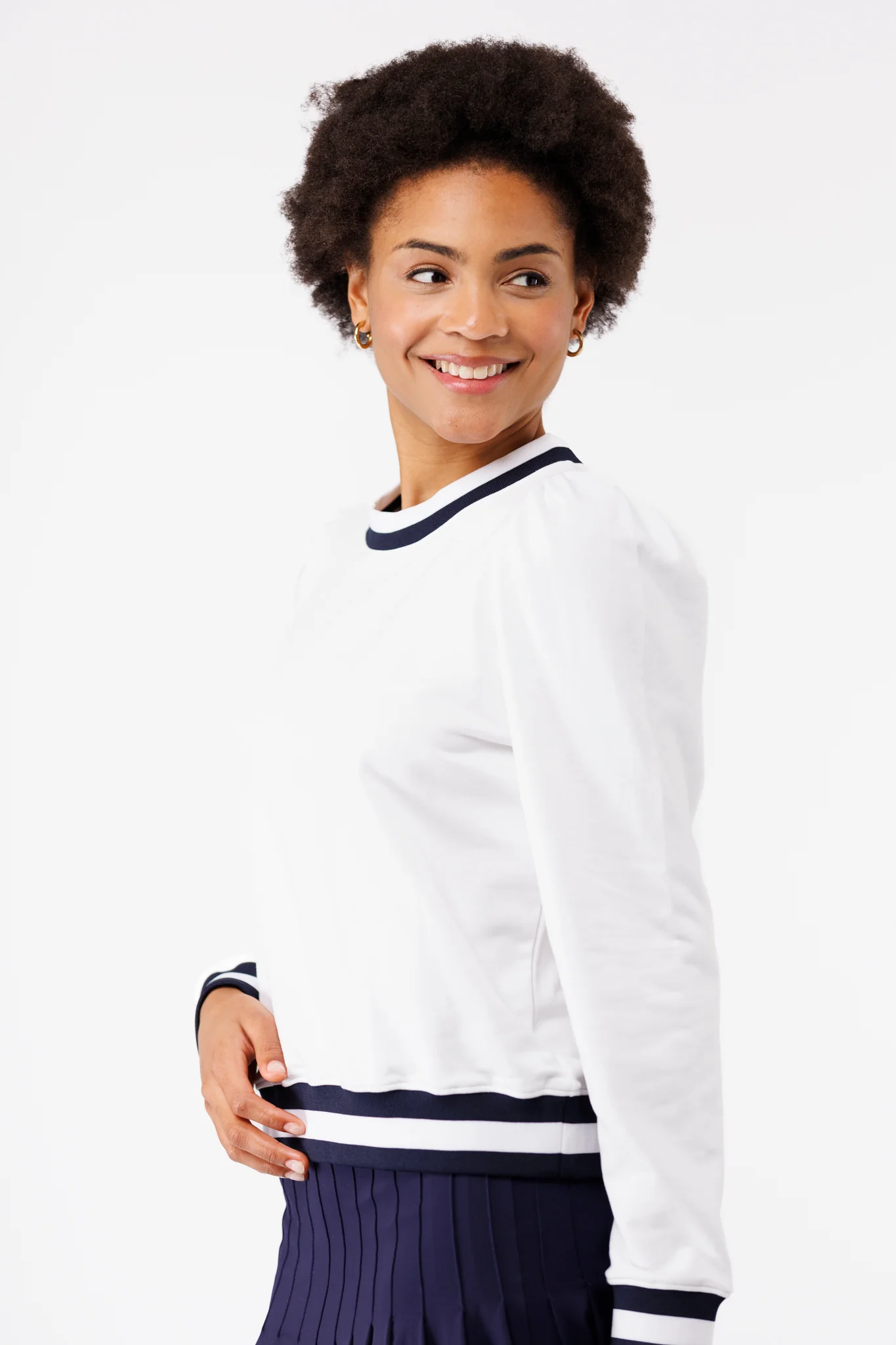 Peggy Sweatshirt - White/Navy - Image 4