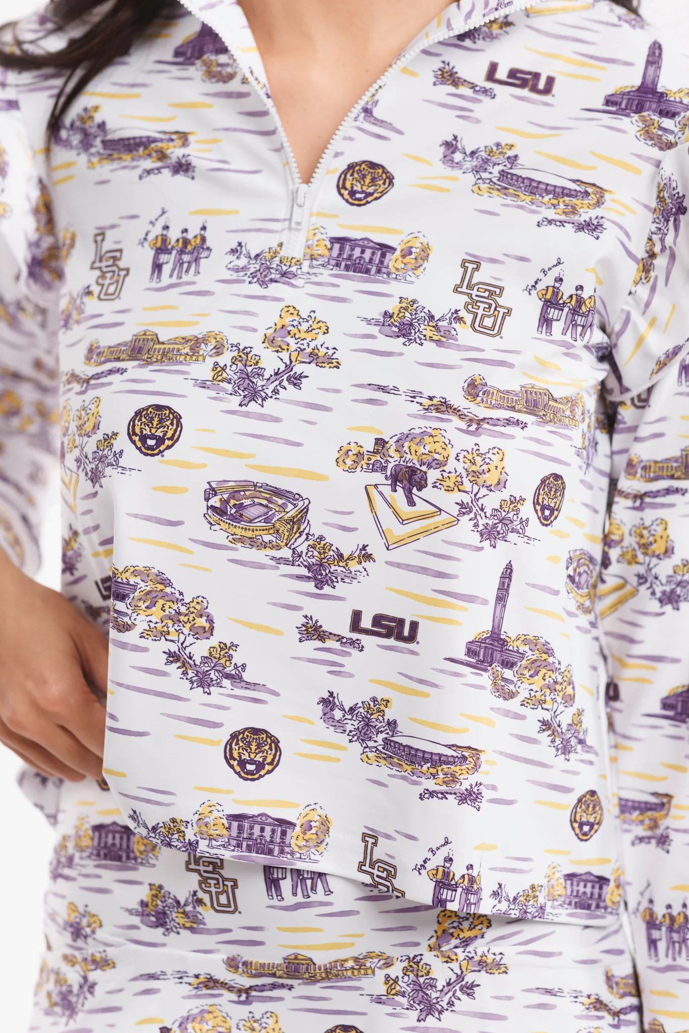 Grayson 1/4 Zip Pullover - LSU Toile - Image 6
