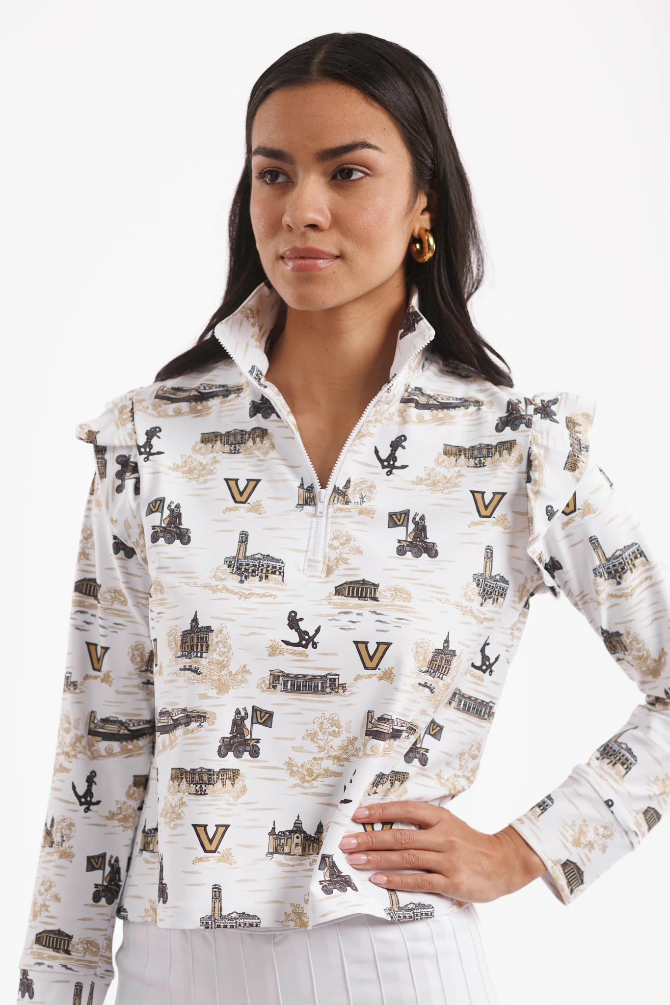 Grayson 1/4 Zip Pullover - Vanderbilt Toile - Image 4